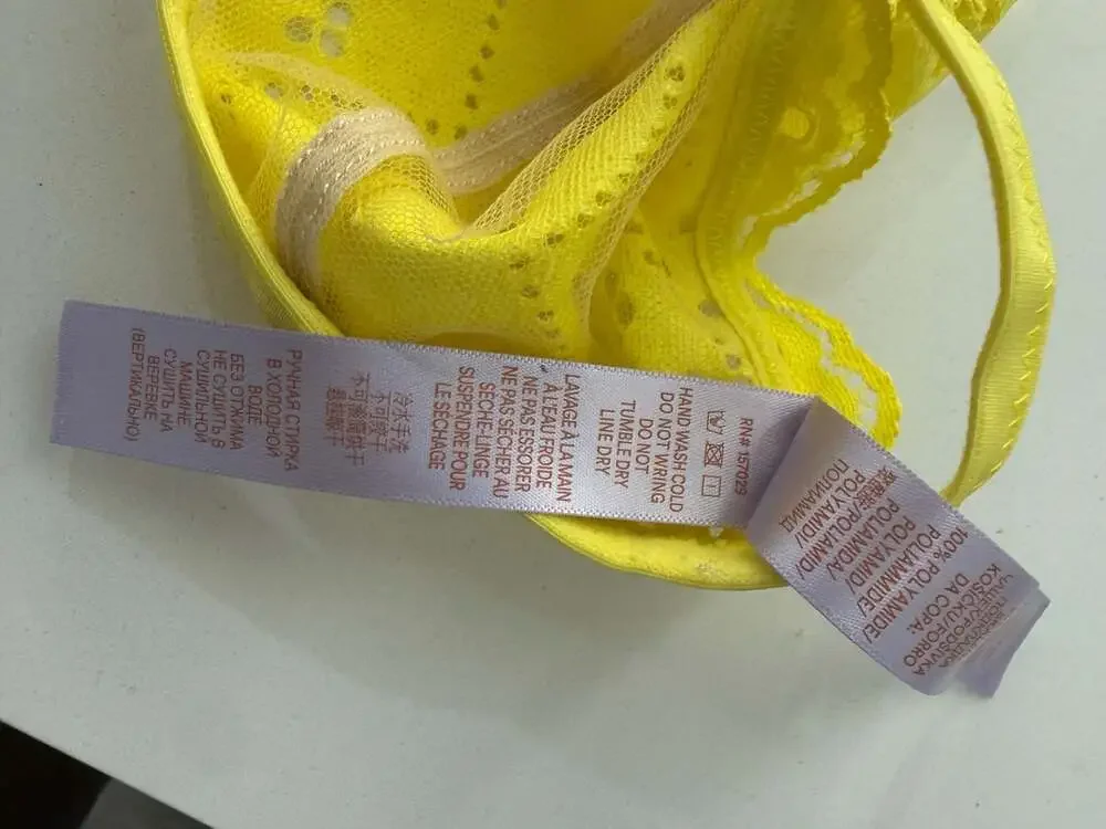 Savage X Fenty Bombshell Broderie Lace Halter Bralette Yellow Size M